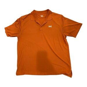 Under Armour Mens Size XL Heat Gear Short Sleeve Burnt Orange Polo Shirt